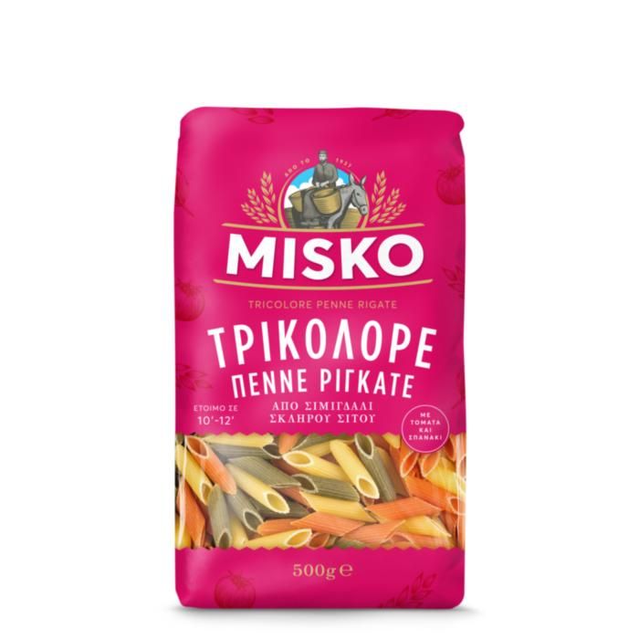 MISKO ΜΑΚΑΡΟΝΙ ΤΡΙΚΟΛΟΡΕ ΠΕΝΝΕ ΡΙΓΚΑΤΕ 500GR