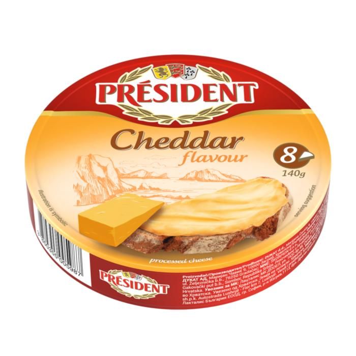 PRESIDENT τρίγωνα τυράκια CHEDDAR 140g