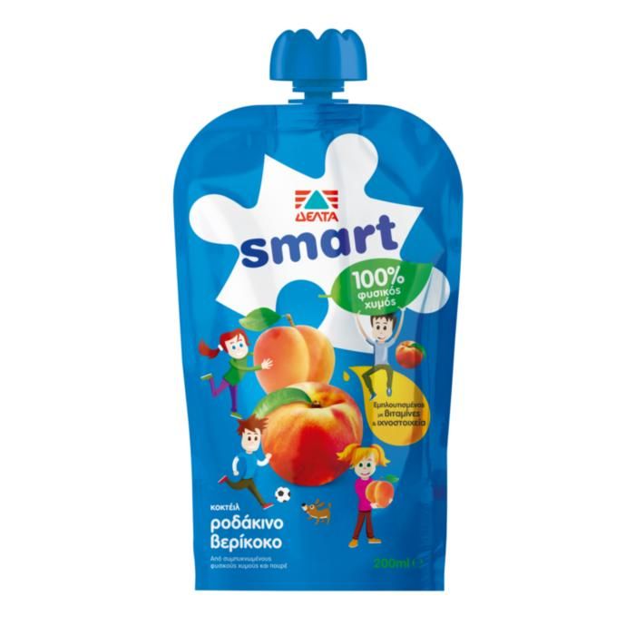 ΔΕΛΤΑ SMART  100% Φυσικός Παιδικός χυμός Ροδάκινο Βερίκοκο 200ml