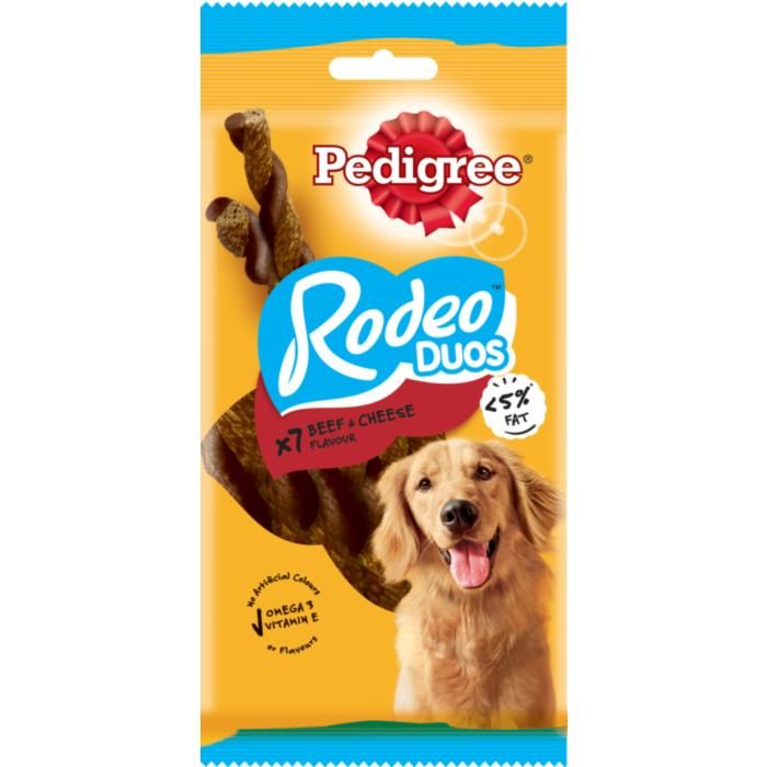 Pedigree® Rodeo Duos Λιχουδιές Σκύλου με Μοσχάρι και Τυρί (7 τμχ) 123g