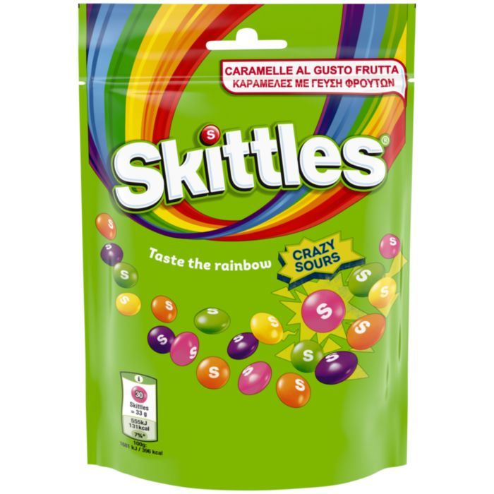ΚΑΡΑΜΕΛΕΣ SKITTLES ΜΕ ΞΙΝΑ ΦΡΟΥΤΑ ΣΑΚΟΥΛΑΚΙ 136G